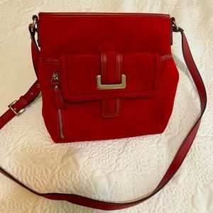 Tignanello red suede purse